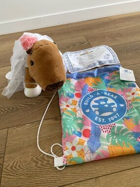 Build-A-Bear Capybara Complete with Bride Costume and Accessories